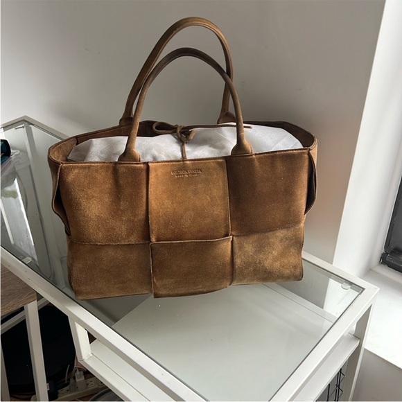 Bottega Veneta brown suede arco tote - Picture 1 of 5